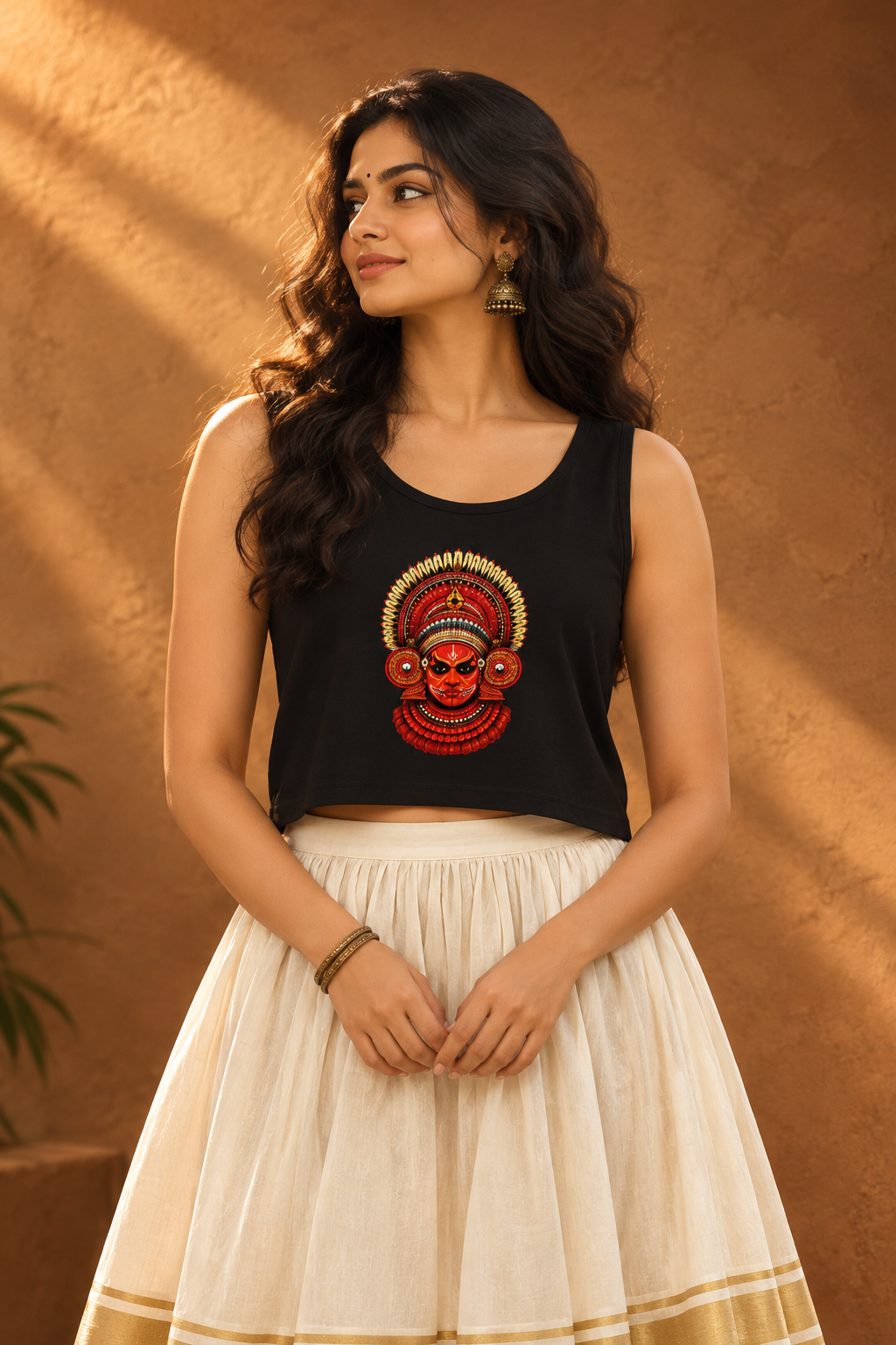 Theyyam black crop top